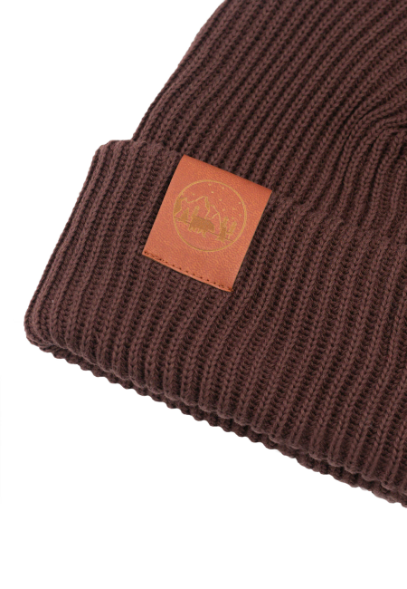 Brown organic cotton winter beanie