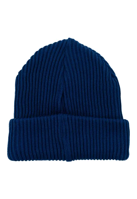 Inky blue organic cotton winter beanie