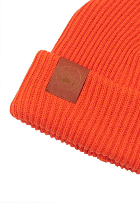 Orange organic cotton winter beanie