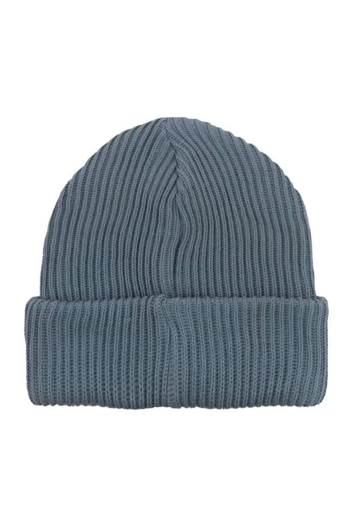 Blue-grey organic cotton winter beanie