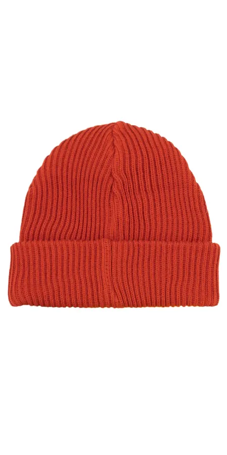 Brick red organic cotton winter beanie