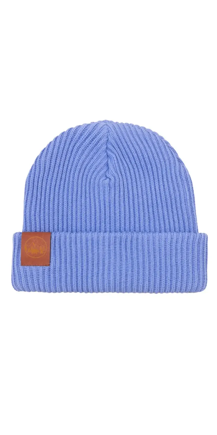 Sky-blue organic cotton winter beanie