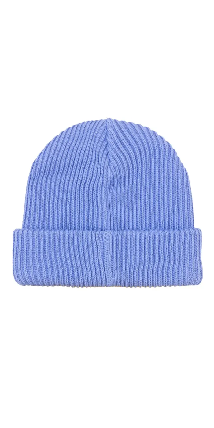 Sky-blue organic cotton winter beanie