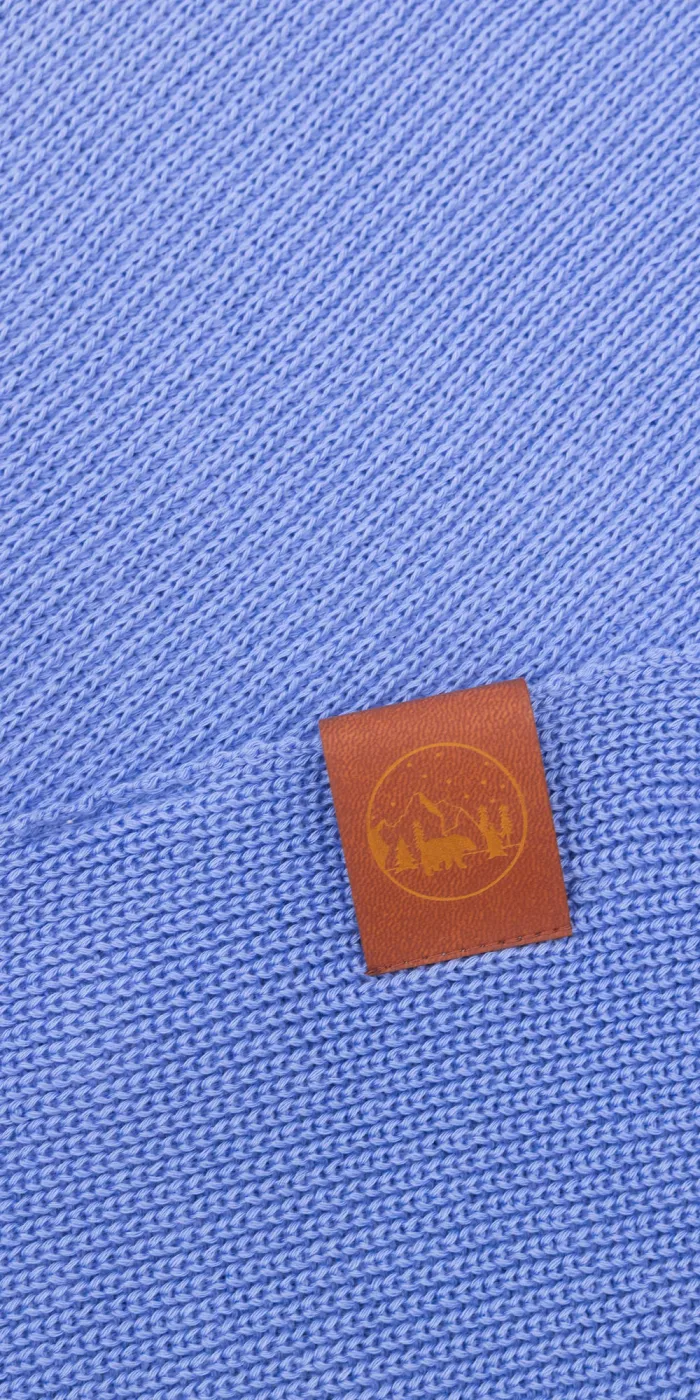 Sky-blue organic cotton plain scarf