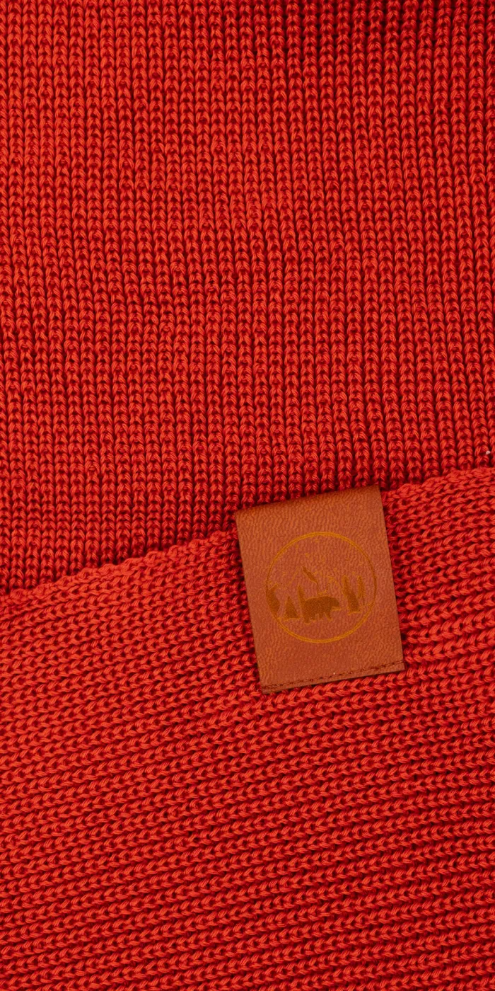 Brick red organic cotton plain scarf