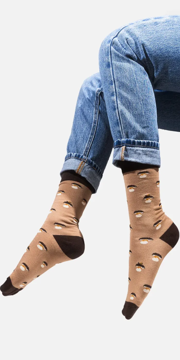 Socks organic cotton Porcini Mushroom