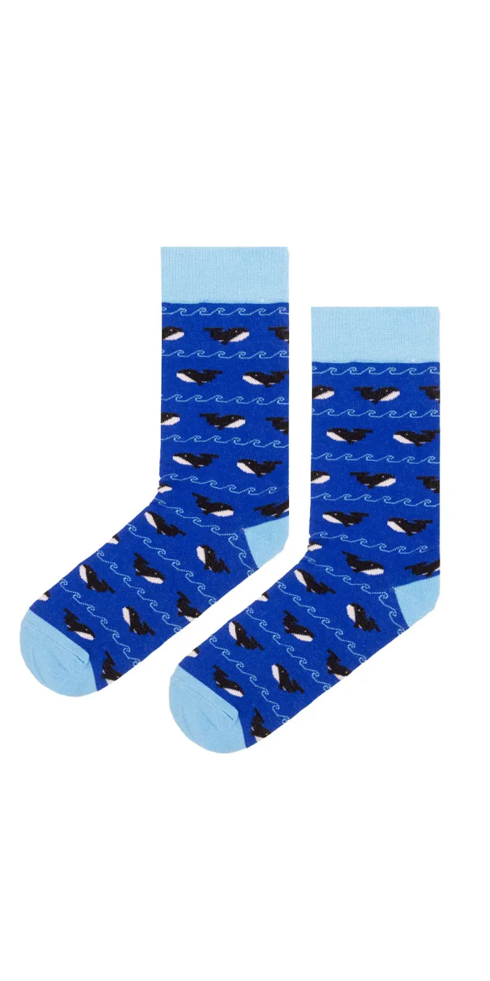 Socks organic cotton Whales
