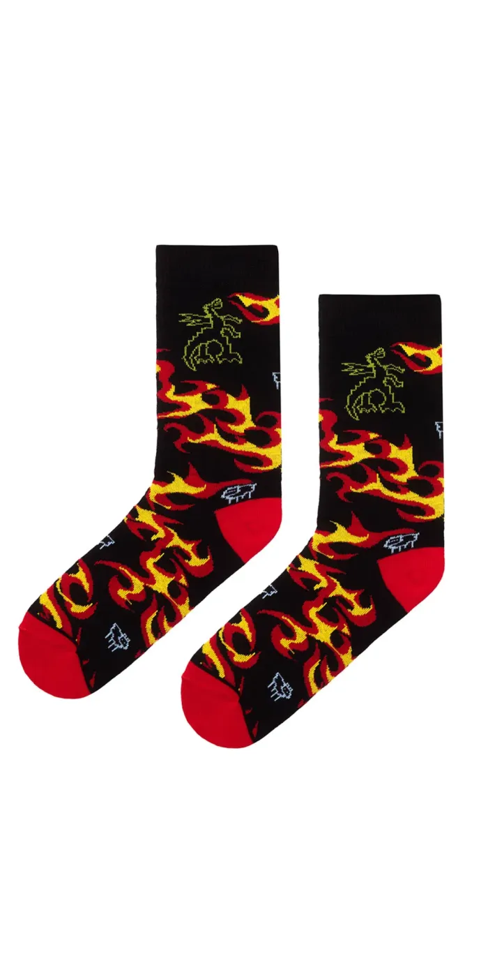 Skarpetki z bawełny organicznej Smok Wawelski i Rycerz