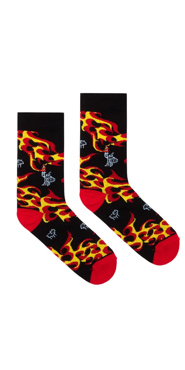 Skarpetki z bawełny organicznej Smok Wawelski i Rycerz