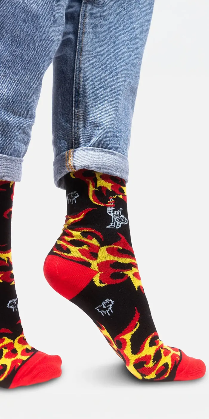 Skarpetki z bawełny organicznej Smok Wawelski i Rycerz