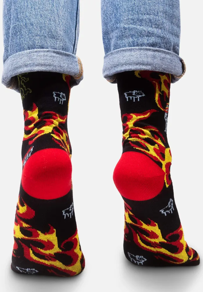 Skarpetki z bawełny organicznej Smok Wawelski i Rycerz