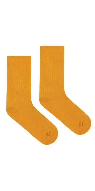 Mustard socks made of...