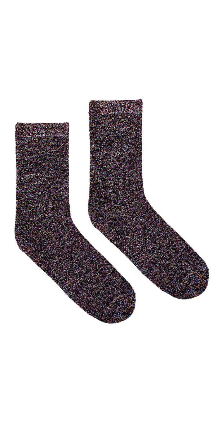 Skarpetki brokatowe z recyklingu Mroczna tęcza