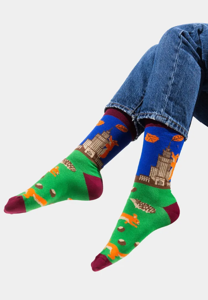 Socks Organic Cotton Palace of Culture with Squirrel