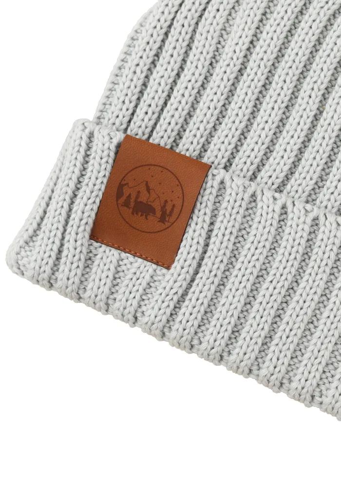 Pearl grey organic cotton alkatraz beanie