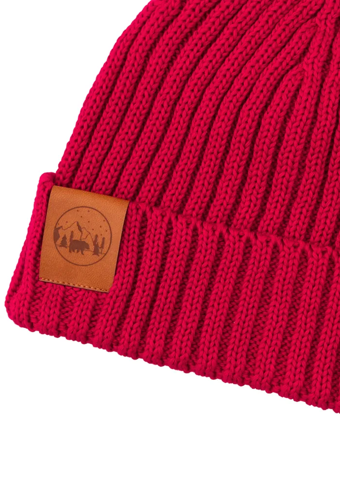 Raspberry pink organic cotton alkatraz beanie