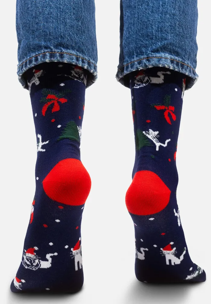 Socks organic cotton Xmas Kittens