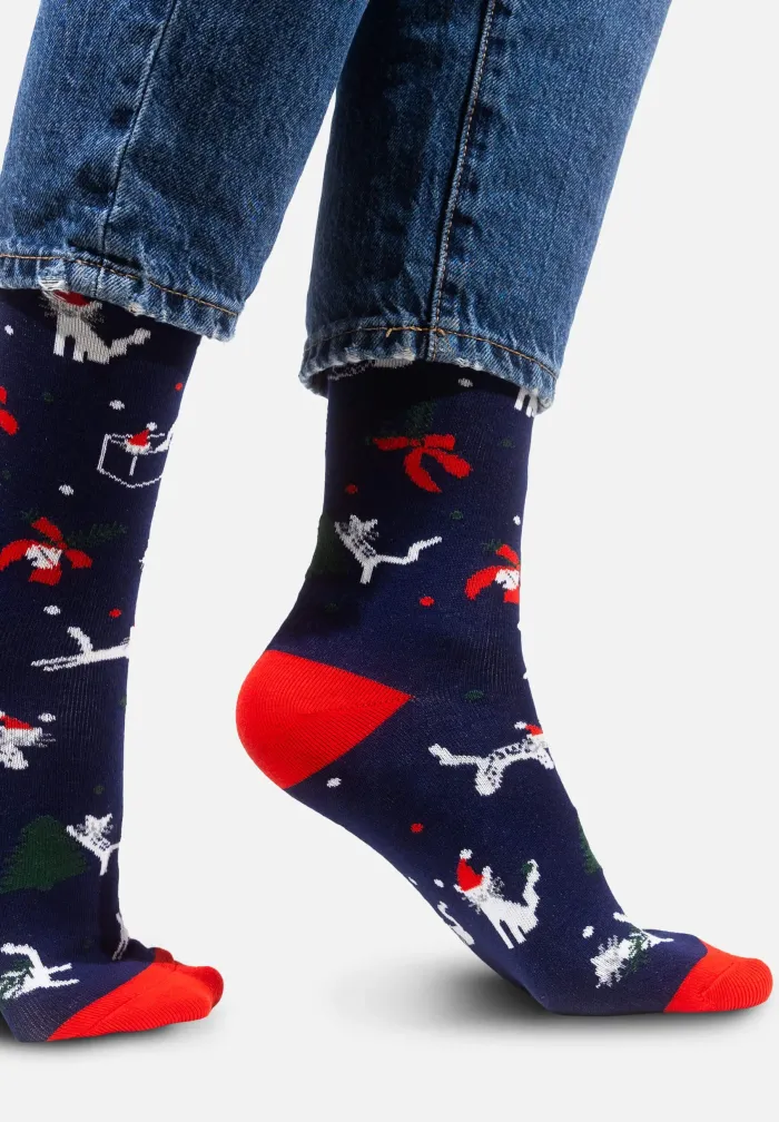 Socks organic cotton Xmas Kittens