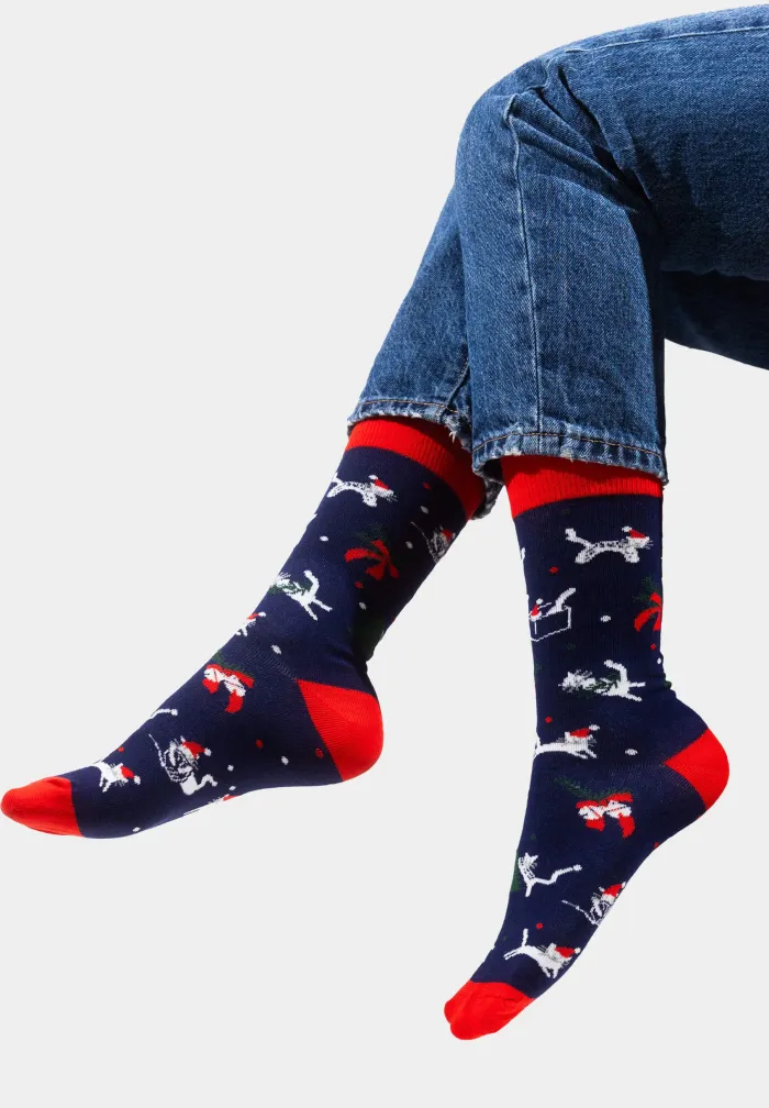 Socks organic cotton Xmas Kittens