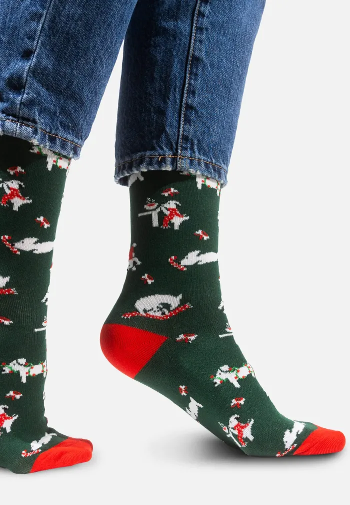Socks organic cotton Xmas Puppies