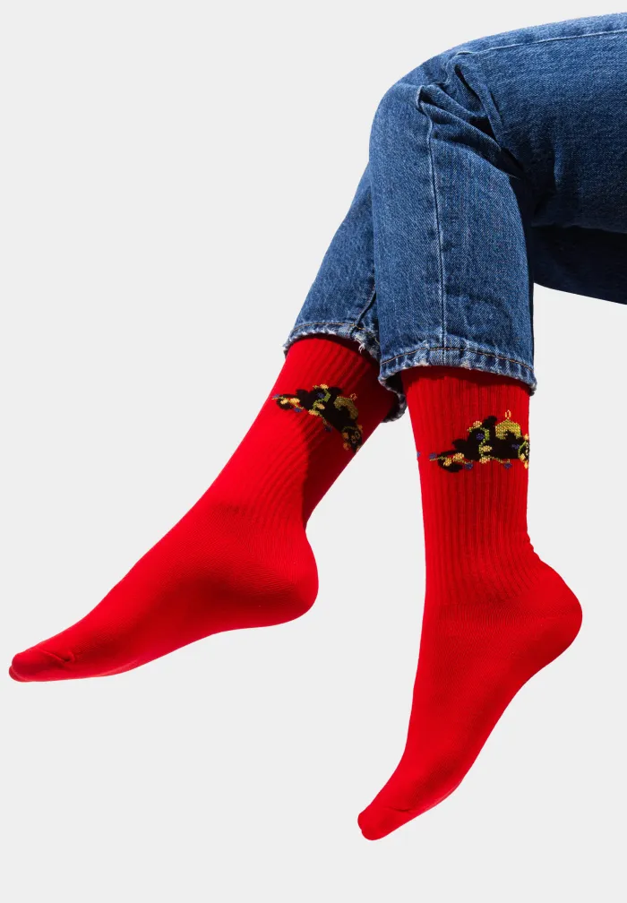 Sport organic cotton socks Xmas Kittens