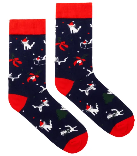 Socks organic cotton Xmas Kittens