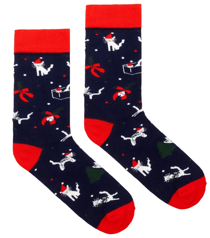 Socks organic cotton Xmas Kittens