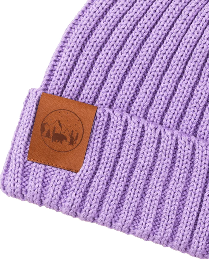 Lilac pink organic cotton alkatraz beanie