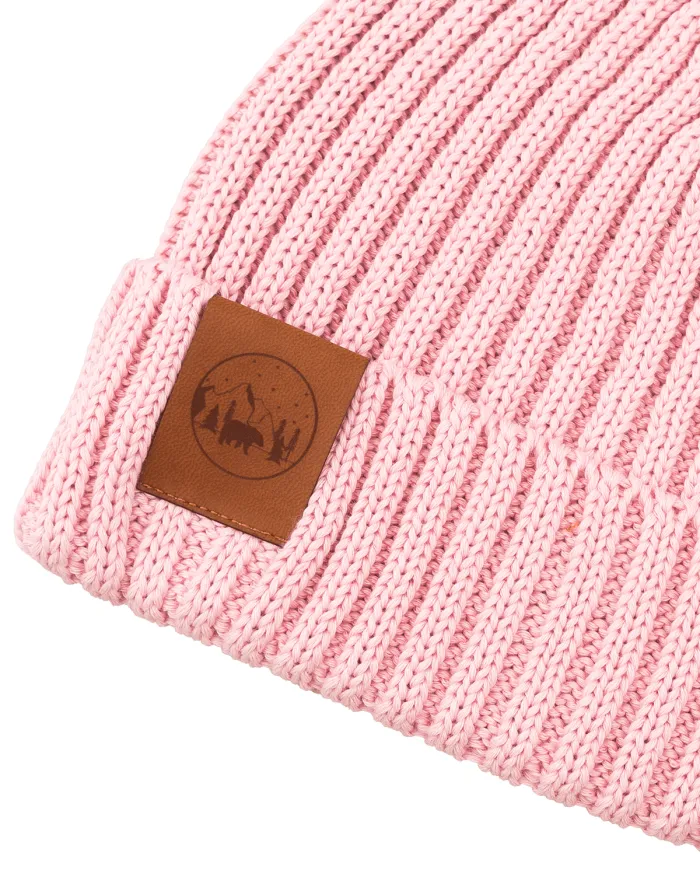 Czapka alkatraz z bawełny organicznej jasny róż