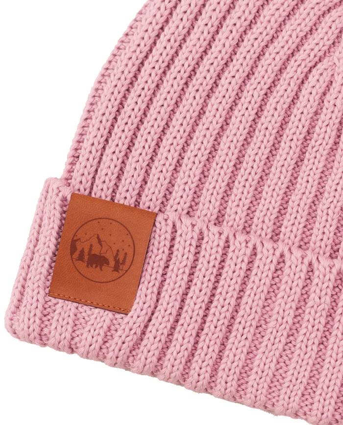 Blush pink organic cotton alkatraz beanie