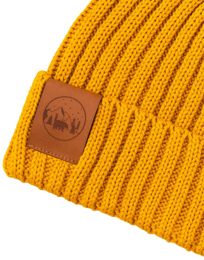 Mustard organic cotton alkatraz beanie