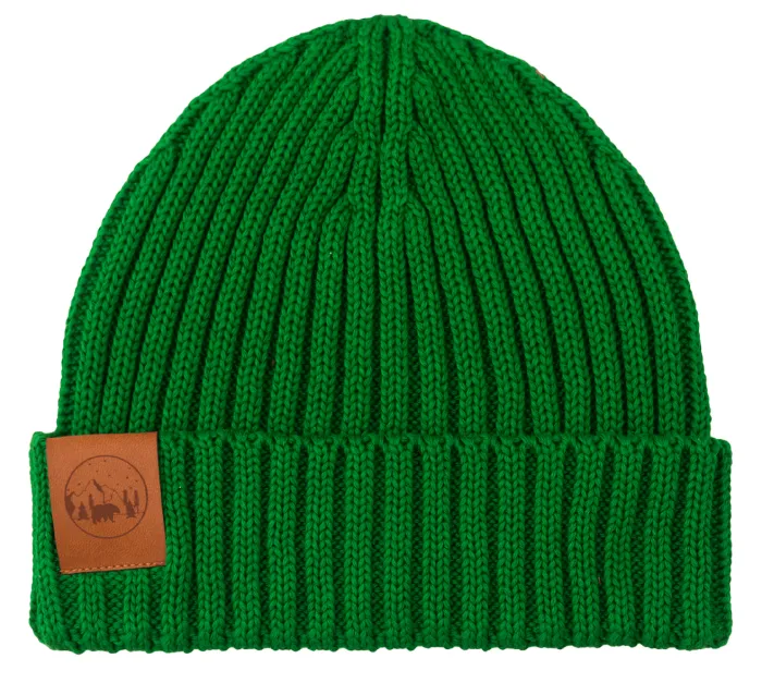 Green organic cotton alkatraz beanie
