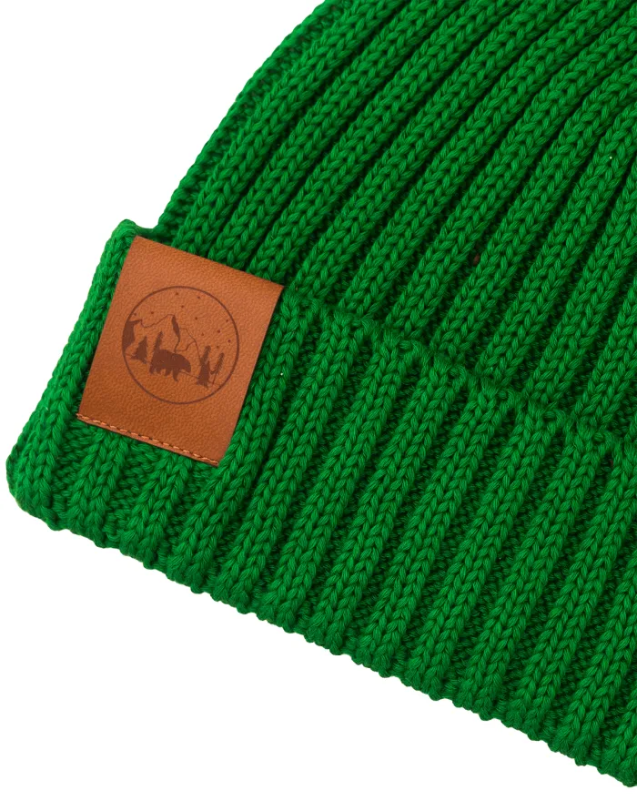 Green organic cotton alkatraz beanie