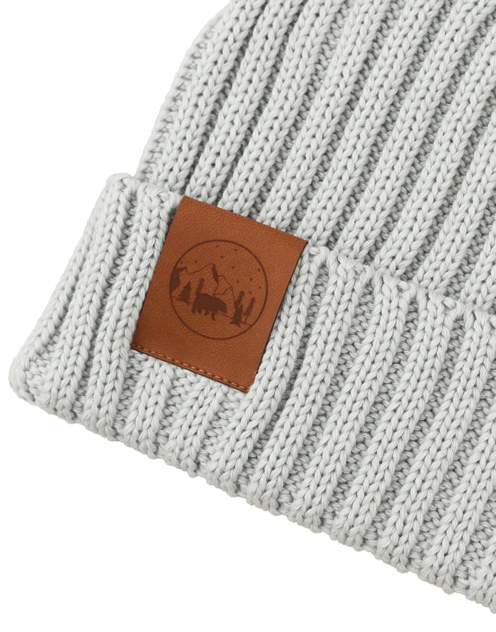 Pearl grey organic cotton alkatraz beanie