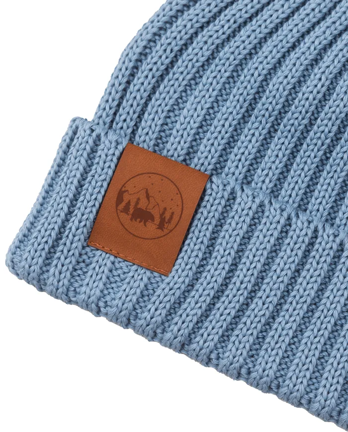 Steel blue organic cotton alkatraz beanie