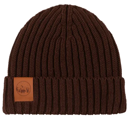 Brown organic cotton alkatraz beanie