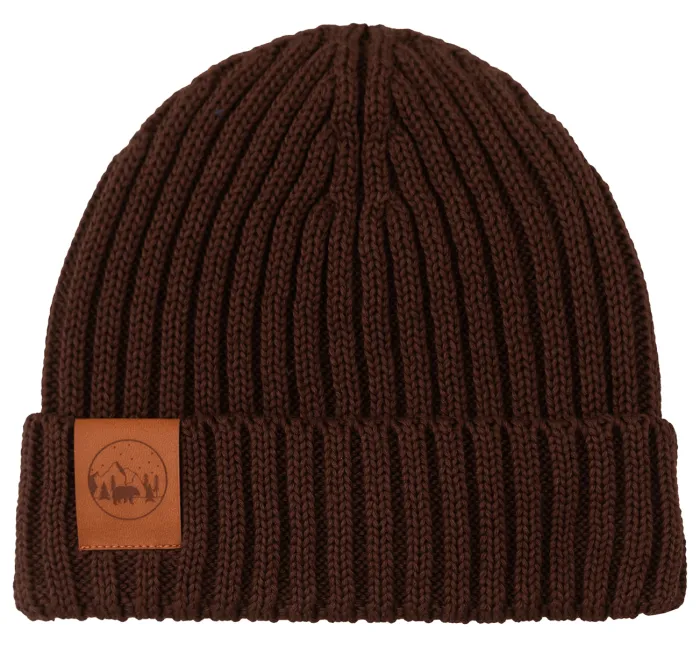 Brown organic cotton alkatraz beanie