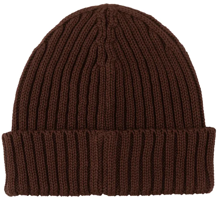 Brown organic cotton alkatraz beanie
