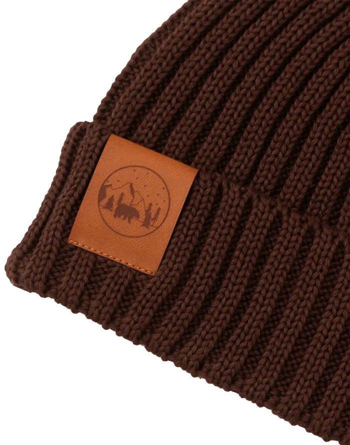 Brown organic cotton alkatraz beanie