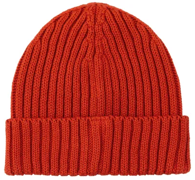 Brick red organic cotton alkatraz beanie