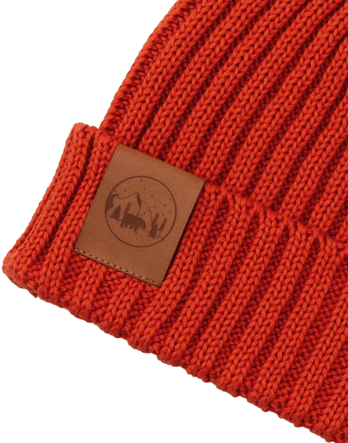 Brick red organic cotton alkatraz beanie