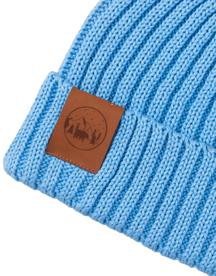 Light blue organic cotton alkatraz beanie