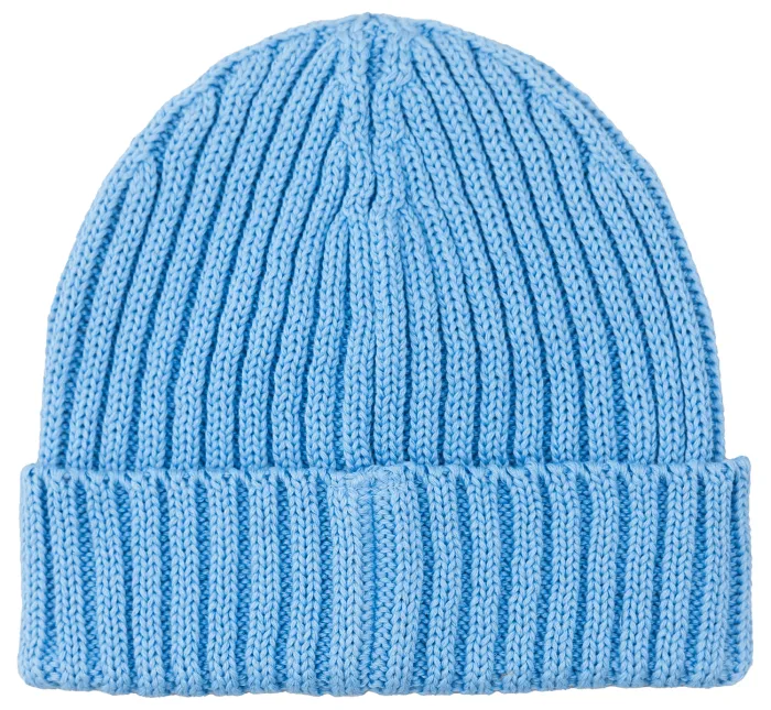 Light blue organic cotton alkatraz beanie