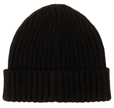 Black organic cotton alkatraz beanie