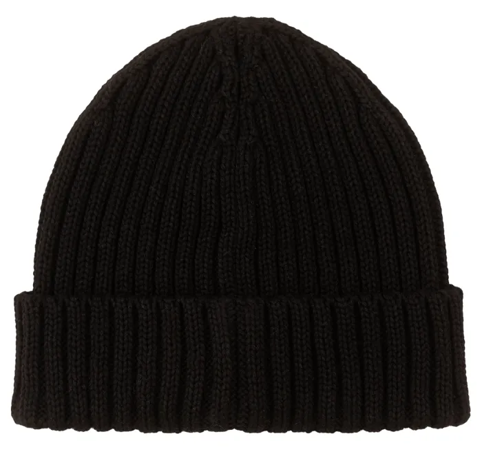 Black organic cotton alkatraz beanie