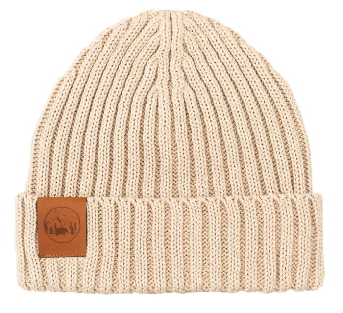 Beige organic cotton alkatraz beanie