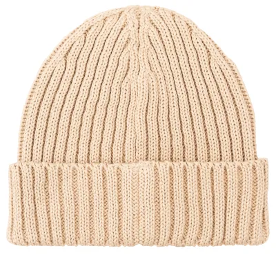 Beige organic cotton alkatraz beanie