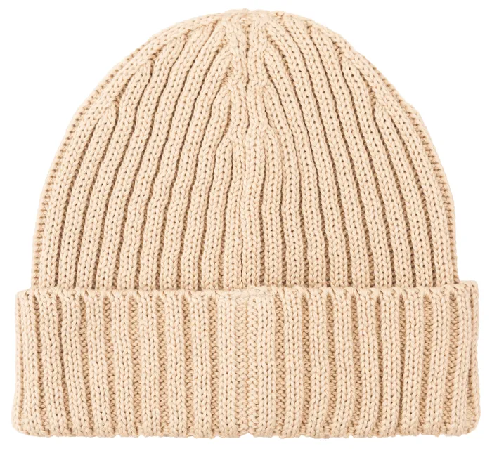 Beige organic cotton alkatraz beanie