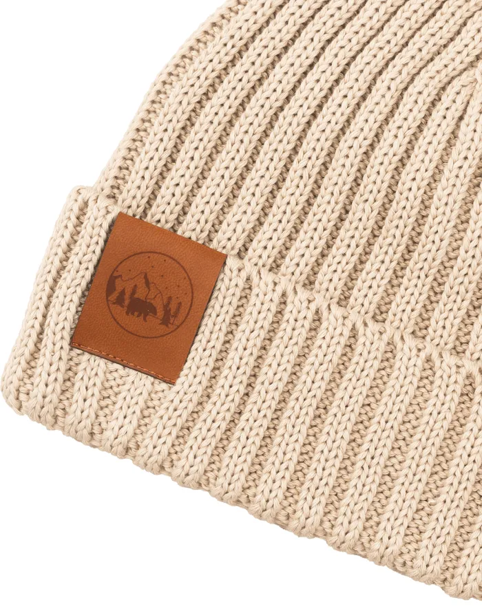 Beige organic cotton alkatraz beanie