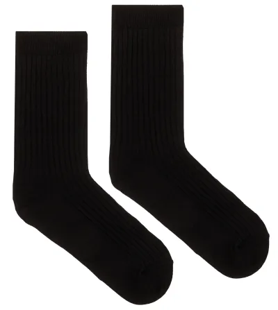 Black socks made of organic cotton with wide stripes